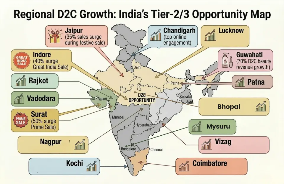 Regional D2C Growth: India’s Tier-2/3 Opportunity Map - The D2C Pulse