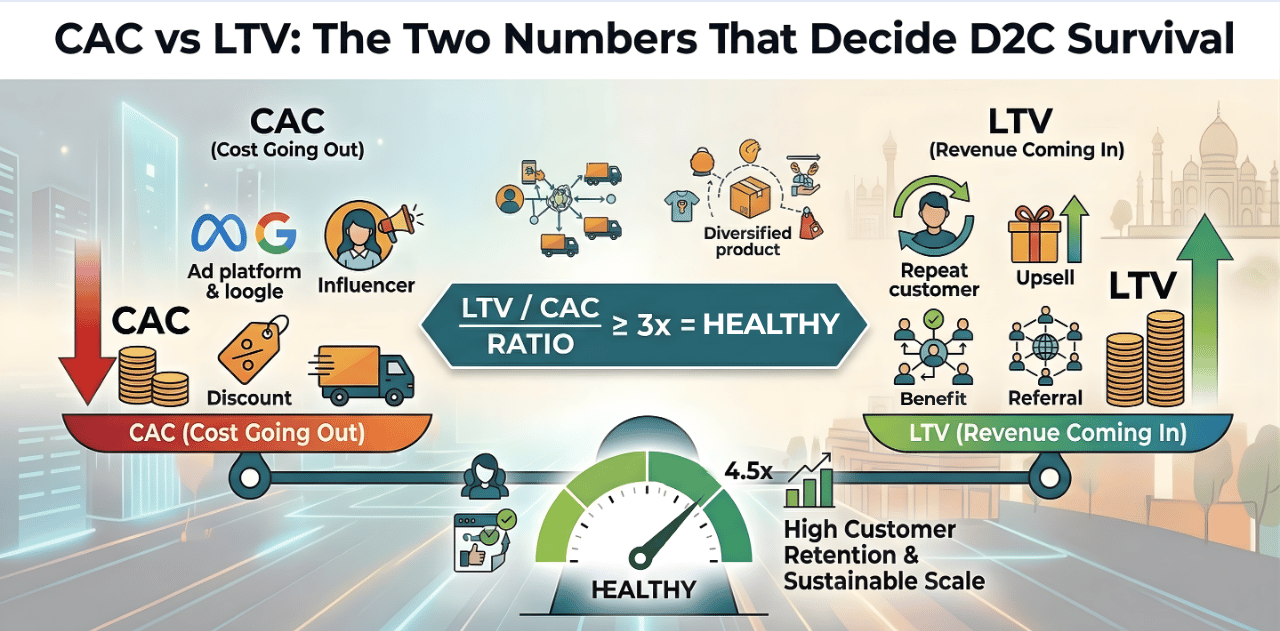 CAC vs LTV: The Two Numbers That Decide D2C Survival - The D2C Pulse
