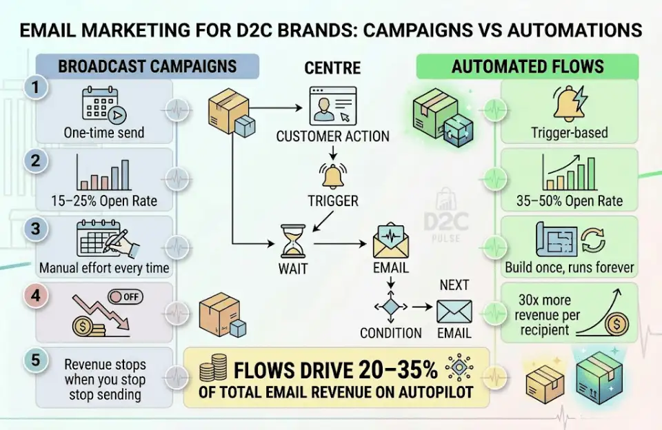 Email Marketing for D2C Brands: Campaigns vs Automations - The D2C Pulse