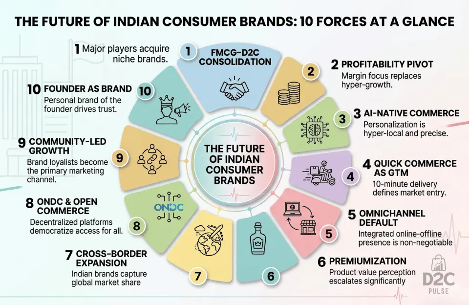 The future of Indian consumer brands - 10 forces at a glance - The D2C Pulse