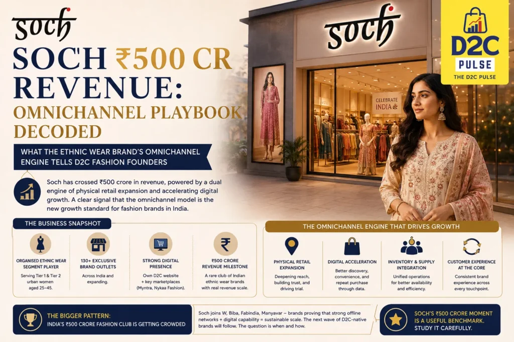 Soch Crosses 500Cr Revenue milestone - The D2C Pulse